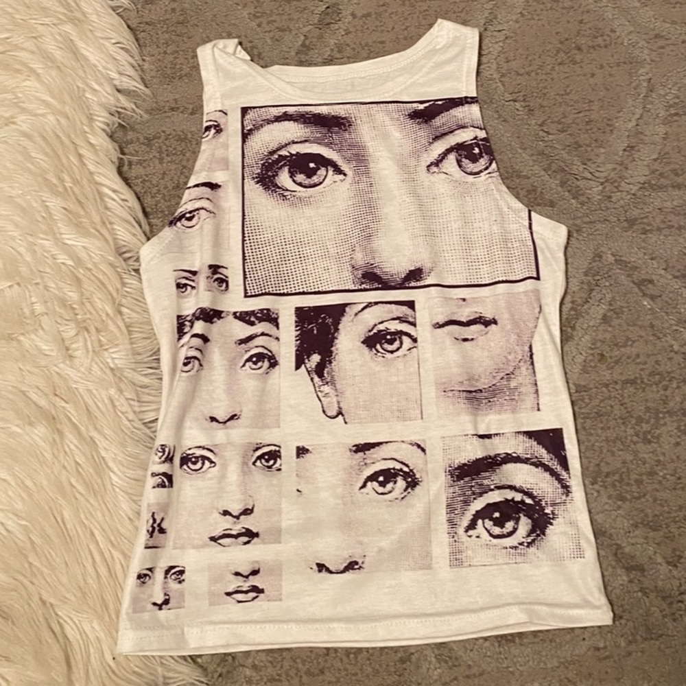 Edgy black and white muscle tee